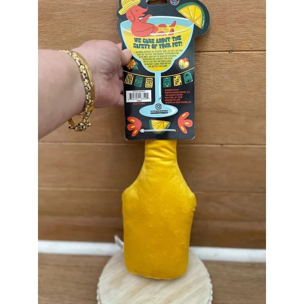 NWT Tequila Bottle Dog Toy With Squeaker & Crinkle 15